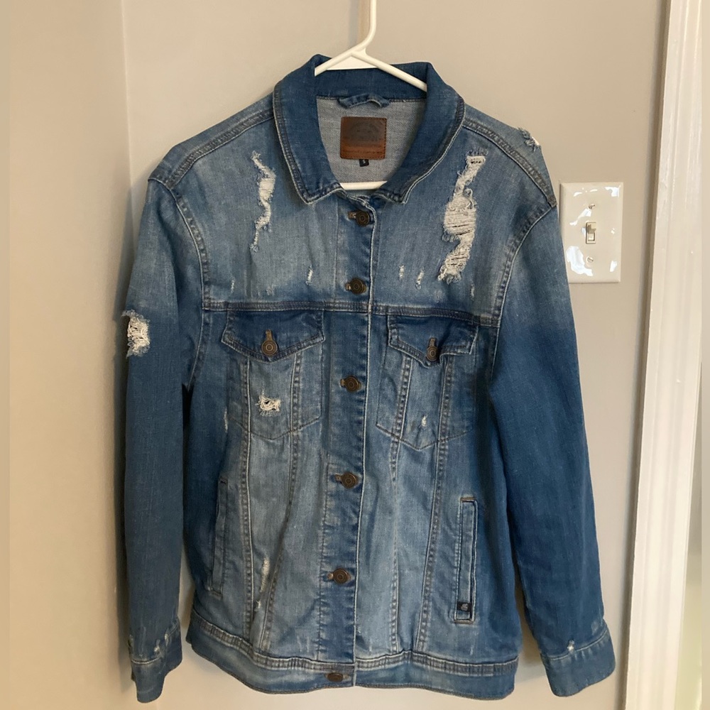 Oversized Distressed Denim Jacket
